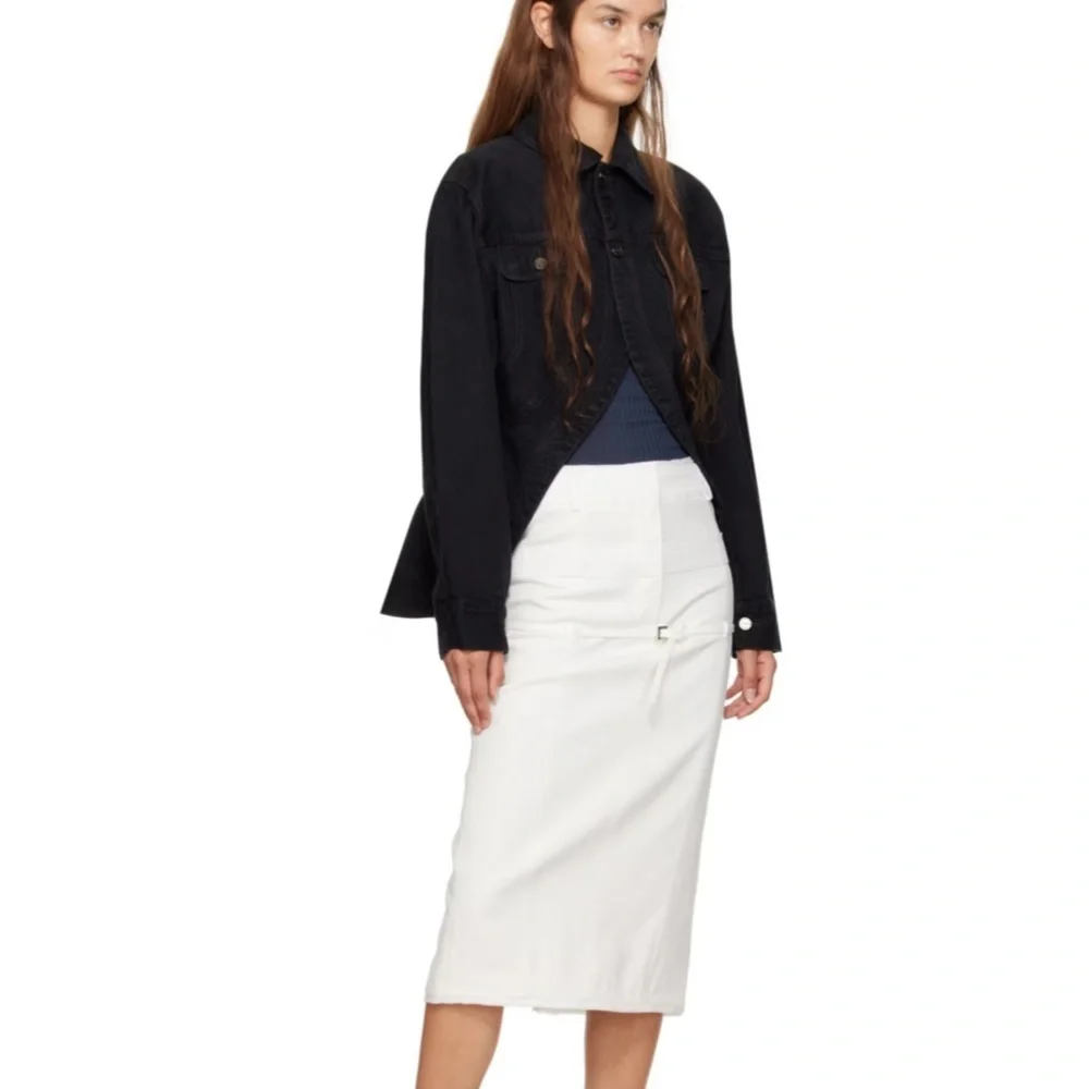 JACQUEMUS White Le Chouchou 'La Jupe Caraco' Midi Skirt Size 38